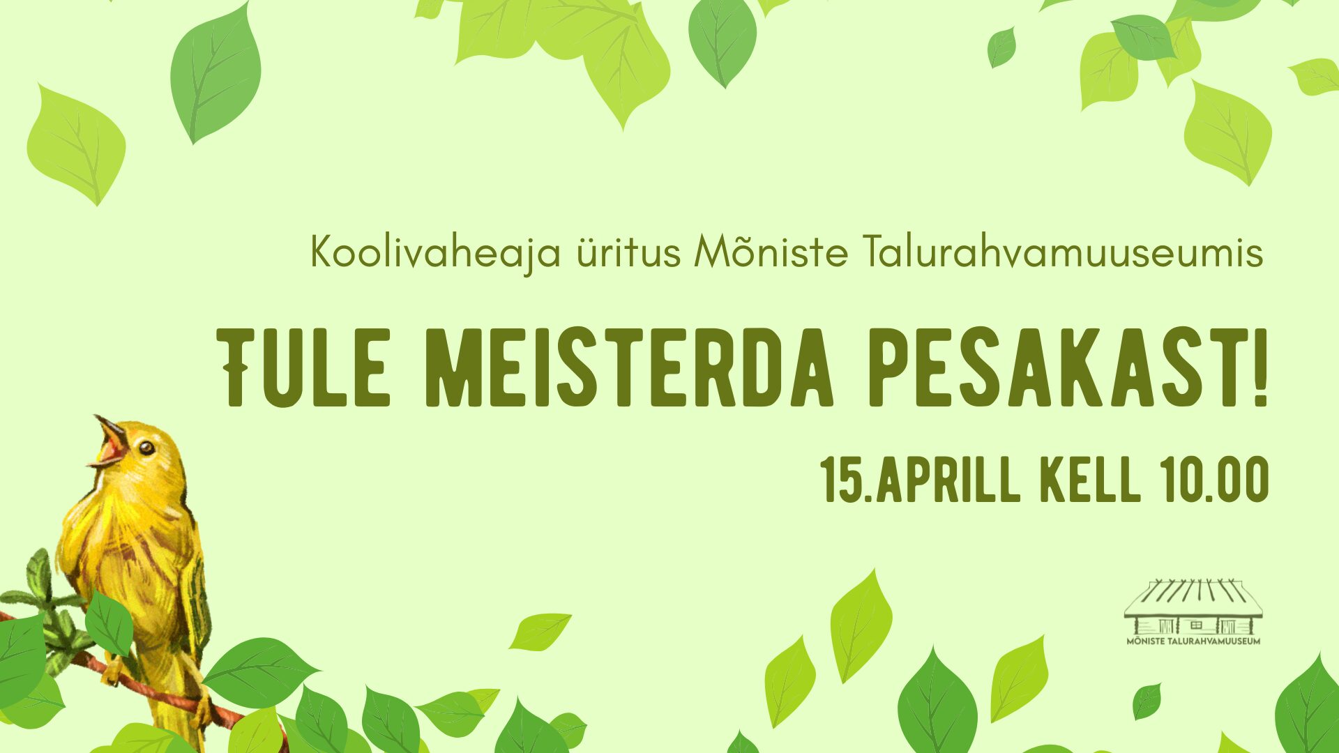 Koolivaheaja üritus aprill 2026-bänner